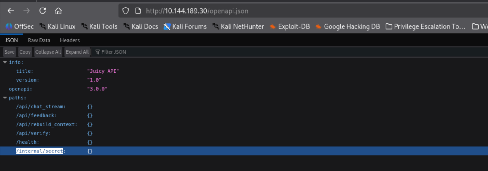 openapi.json route map listing all API endpoints